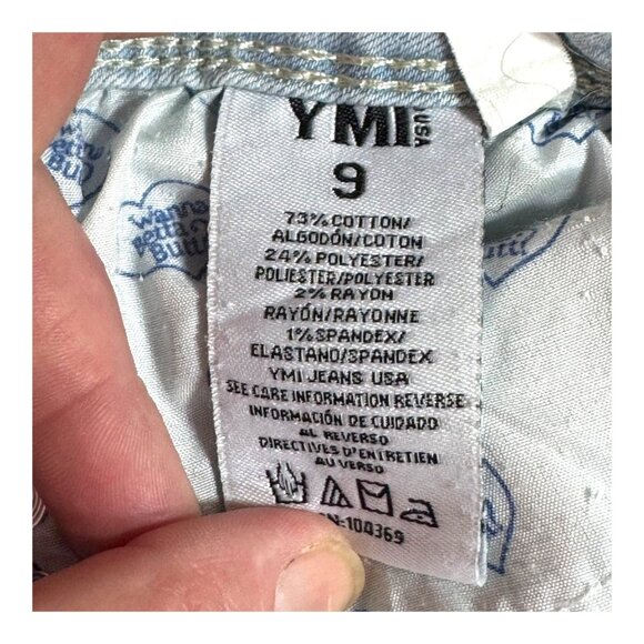 Ymi Wannabettabutt Light Wash Distressed Denim Jeans Womens Straight Leg Size 9 - Picture 5 of 6